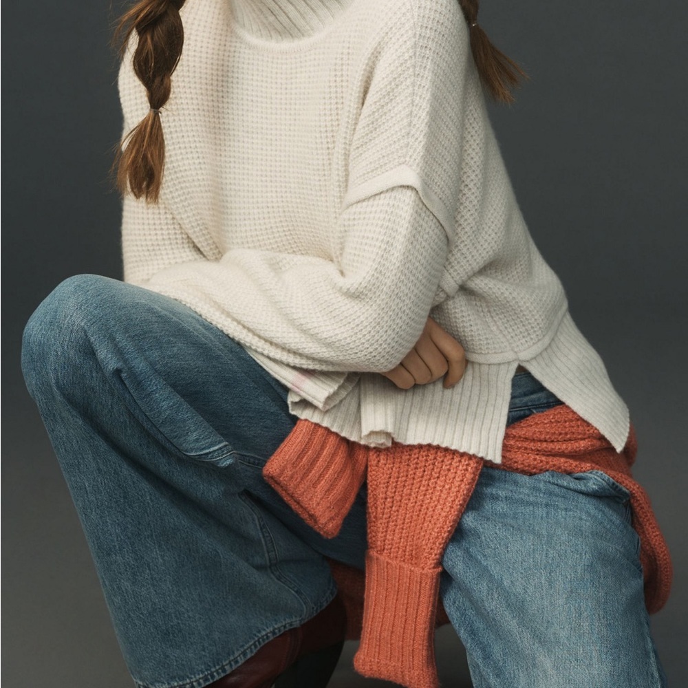 Anthropologie Cocoabella luxe cashmere sweater in cream